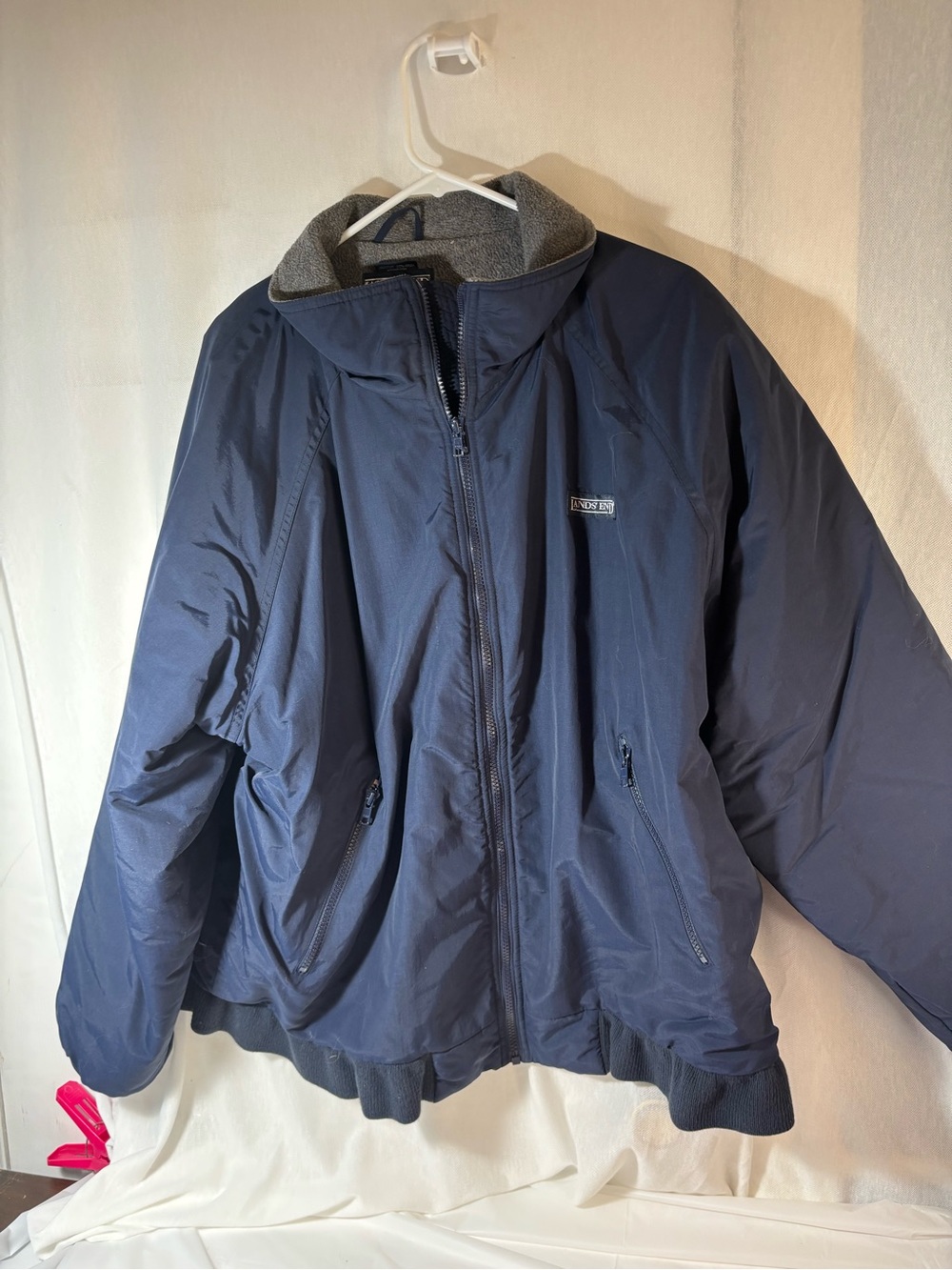 Lands' End Men's Navy Blue Puffer Jacket